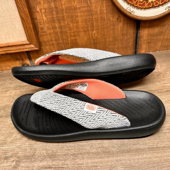 Hey Dude Meg Pearl Grey Women's Thong Flip Flop Sandals Size 11 EUC Summer Comfy - Picture 4 of 9